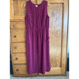 Like New Merona Sleeveless Utility Midi Dress, XXL, cinch tie waist, pockets